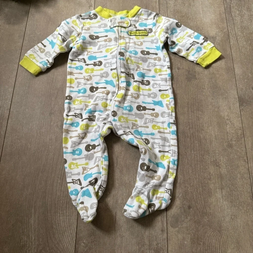 Y2K Carter’s Guitar One-Piece Mommy's Rockstar Baby Boy's Footies Size 3 Months